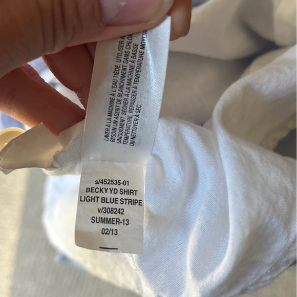 The Gap Women’s Becky Shirt Dress, light blue stripe, size small, waist belt - Picture 9 of 9